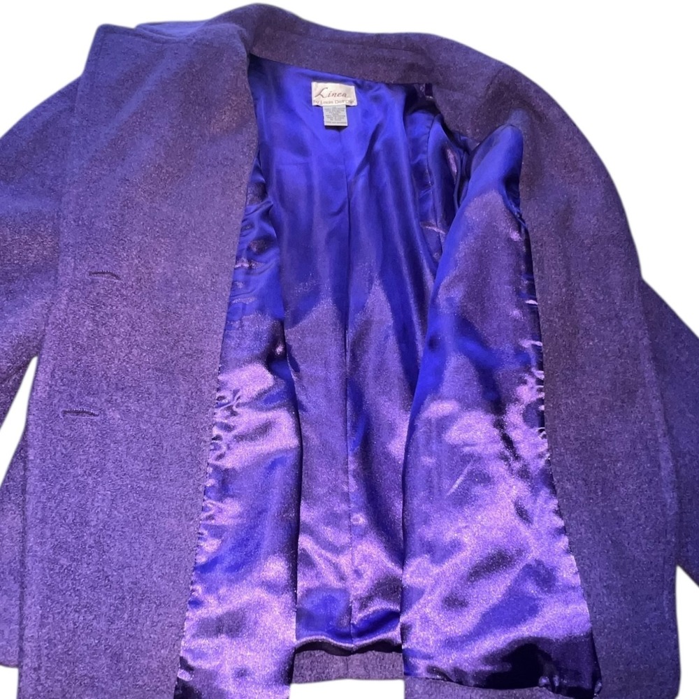 Linea by Louis Dell’Olio Purple Wool Blend Blazer‎ Career Office Plus Size 1X - Picture 7 of 12